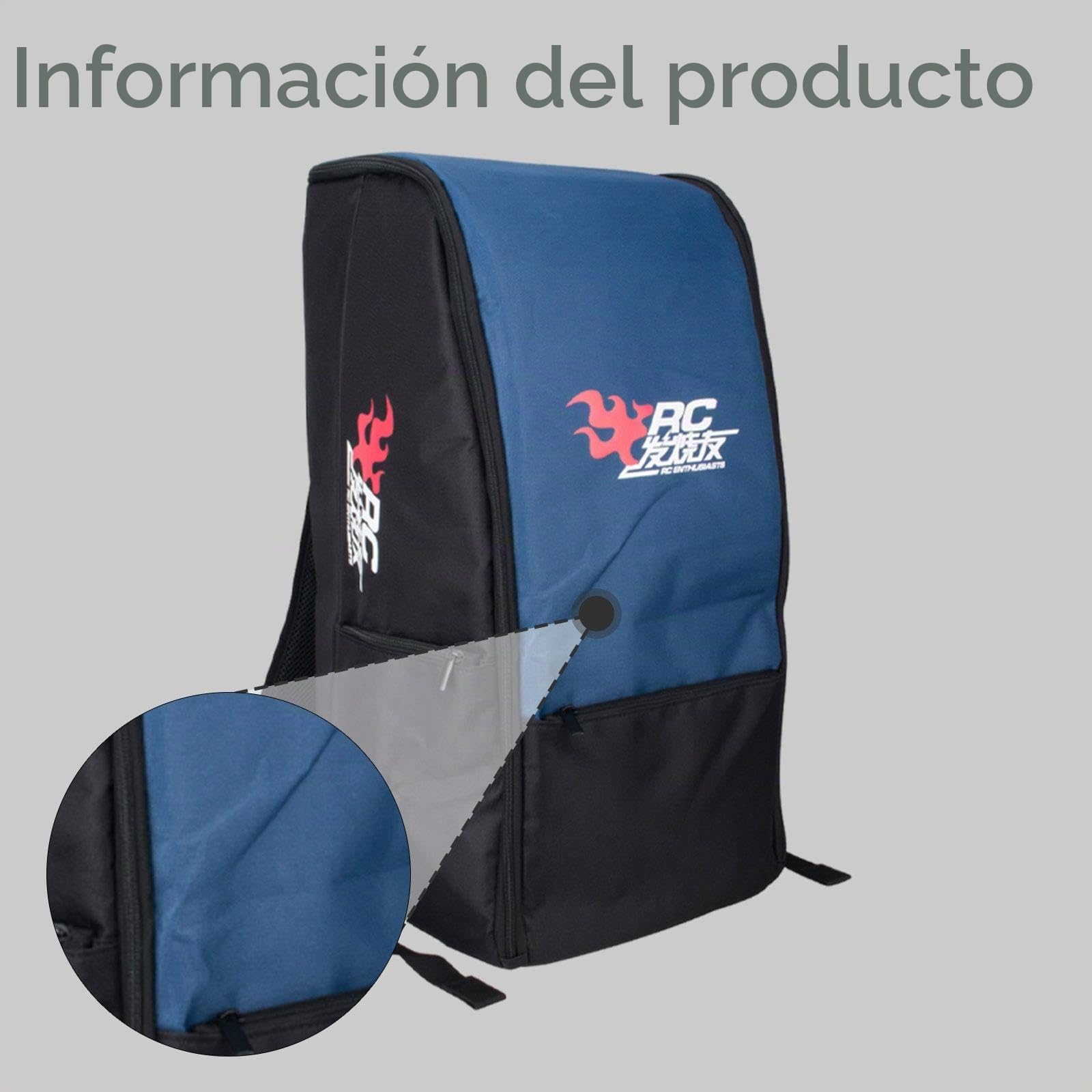 RC Car Mochila Organizador de Control Remoto Nylon Reforzado con Bolsillos Independientes Y Cremallera Robusta Adecuado para de Coches, Azul