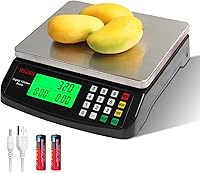rujixu 30kg/66lb Digital Kitchen Scale - Commercial Stainless Steel Food Scale with Price Computing, Counting, Tare for Restaurant, Baking, Meat Prep