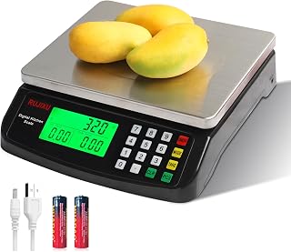 rujixu 30kg/66lb Digital Kitchen Scale - Stainless Steel Commercial Food Scale with LCD, Price Computing, Counting for Bakery, Meat Prep