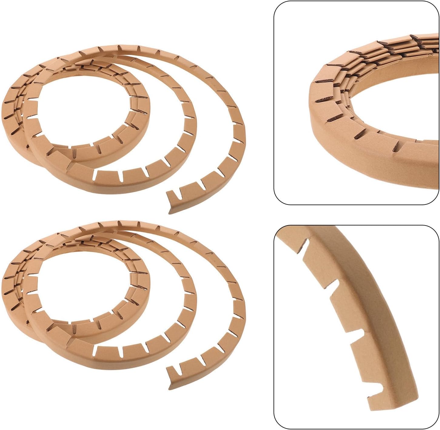 2pcs Flexible Paper Edge Protector Curved Rounded Shape for Steel Roll and Packaging Materials, Sturdy Paper Corner Board Reducing Friction and Providing Edge Coverage,