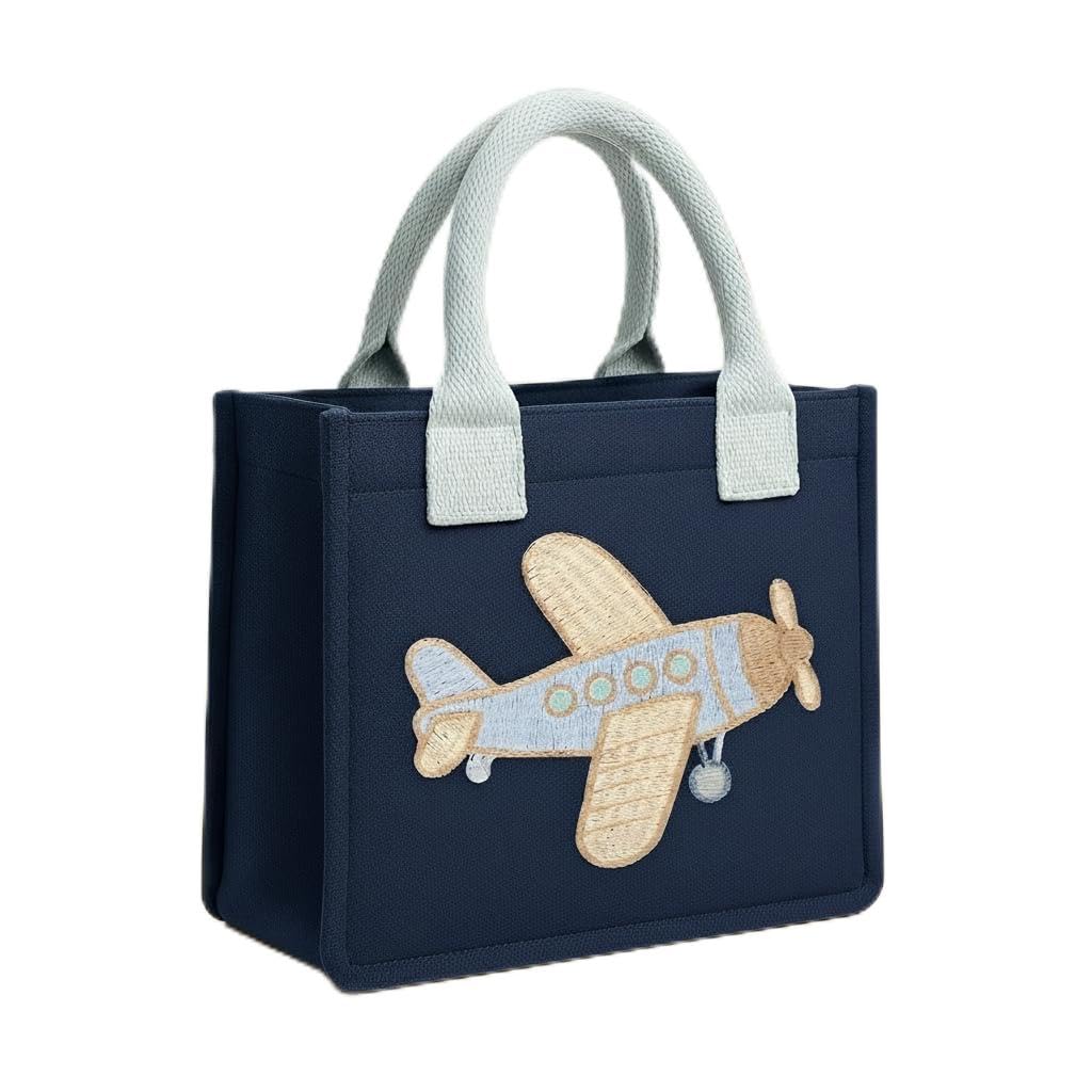 ECOCARRY Embroidery Kids Tote Bag For Girls Boys I Cute Stylish Cartoon Cotton Casual Handbag I Perfect For Lunch Box Bag Picnic Tuition School-image-16