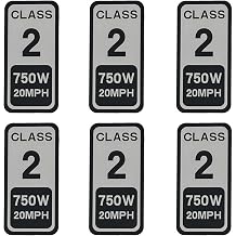 6 pcs Class 2 Ebike Sticker 750W Vinyl Label for Electric Bike Classification - Contemporary Style, Water-Repellent, Outdoor Use