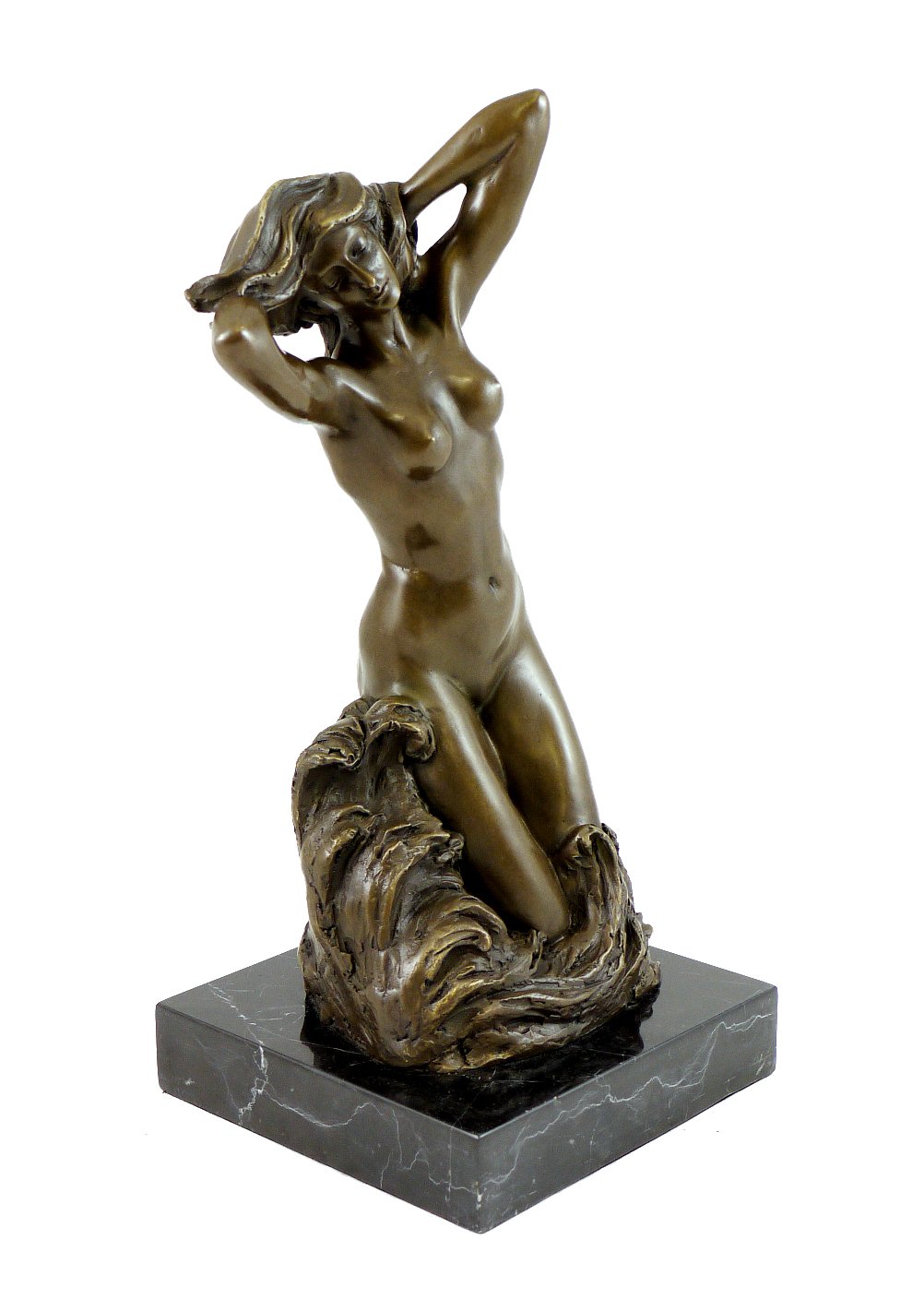 Kunst & Ambiente - Baigneuse (1880) / Frauenakt - signiert - Auguste Rodin Skulpturen Kaufen - Deko Figuren - Erotik Büste - Nackte Frau edel - Wohndeko in Bronze