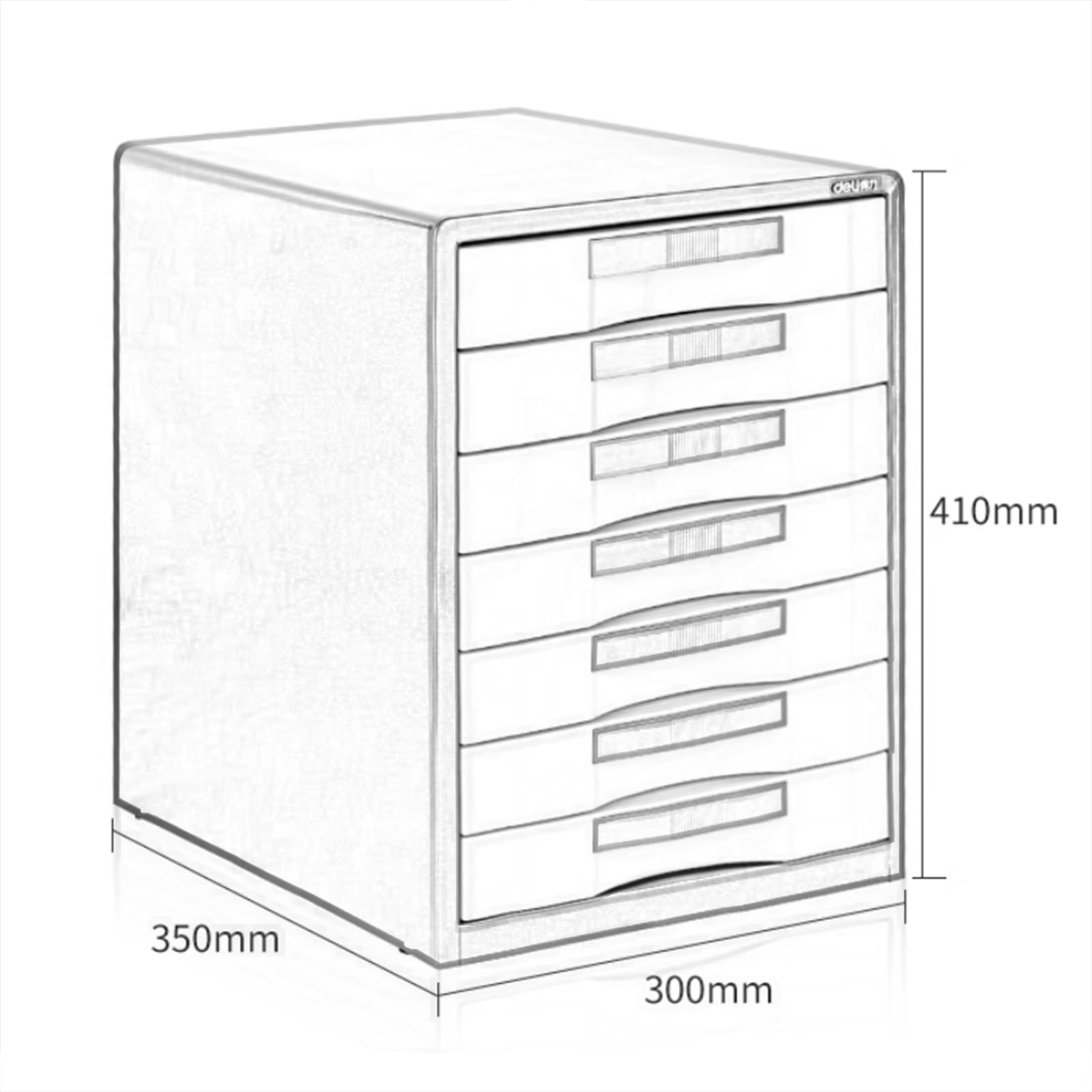 Abschließbarer Aktenschrank aus Metall für den Schreibtisch – 7 Schubladen für A4/Briefe, Dokumente, Ordner & Papiere, Büroaufbewahrungslösung & stilvolles Design