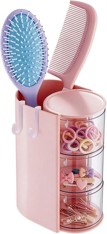 Organizador de acessórios para cabelo com 2 ganchos Lukzeezo, rosa