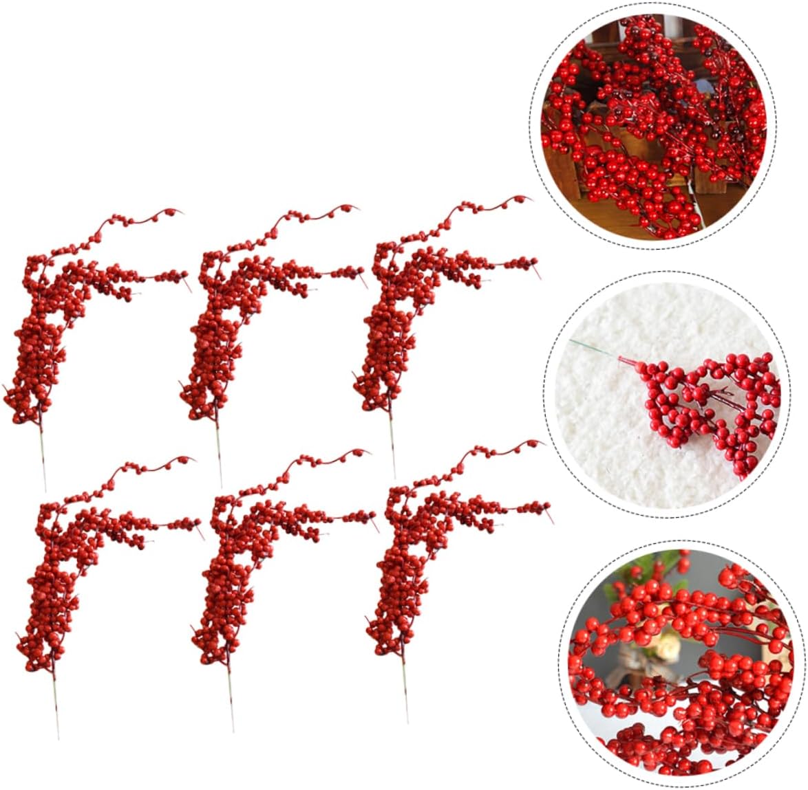 jojofuny 18pcs Simulation Berries Branches for Christmas Tree Decoration Lifelike Artificial Accessories Xmas Ornaments for Holiday Decor