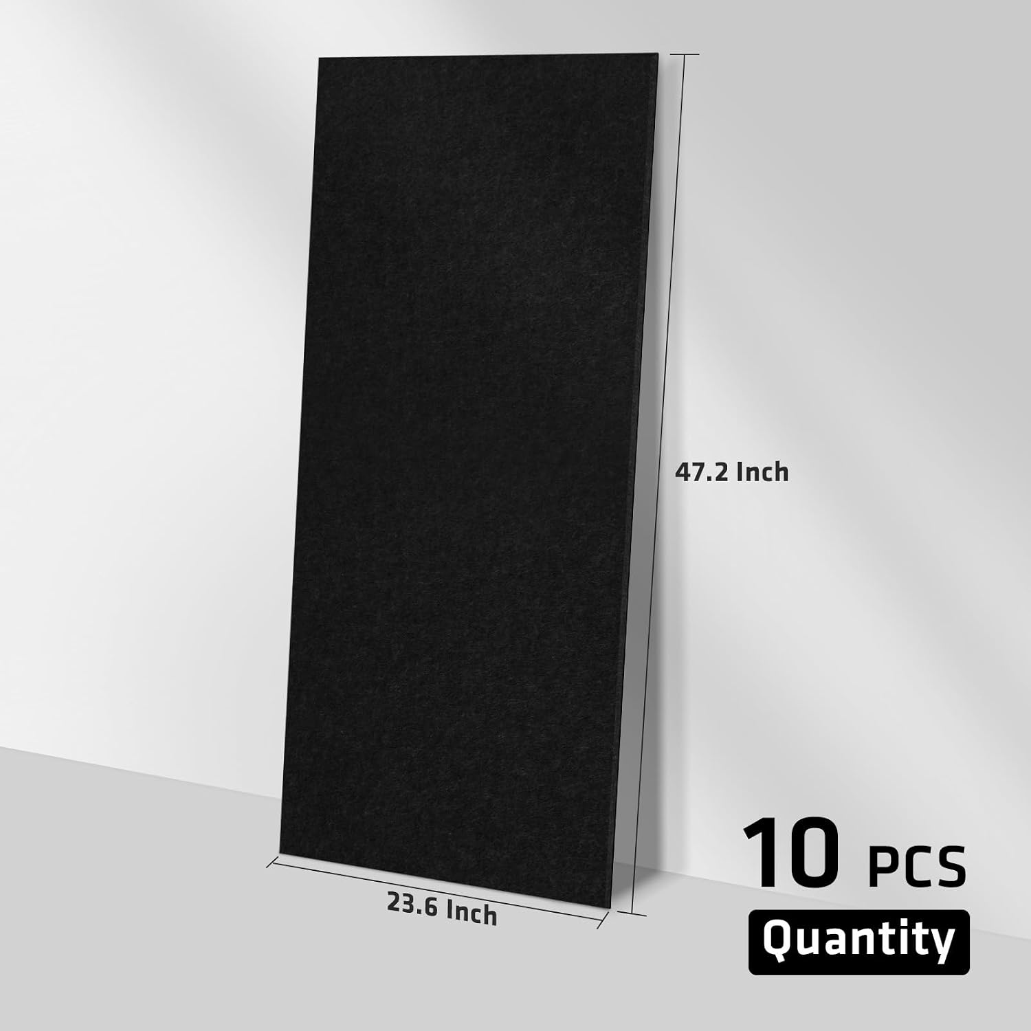 UMIACOUSTICS 10 Pcs Acoustic Panel,47.2 x 23.6 Inches Sound Proof Panel for Echos, Reverb Treatment for Home Studio, Office, Black