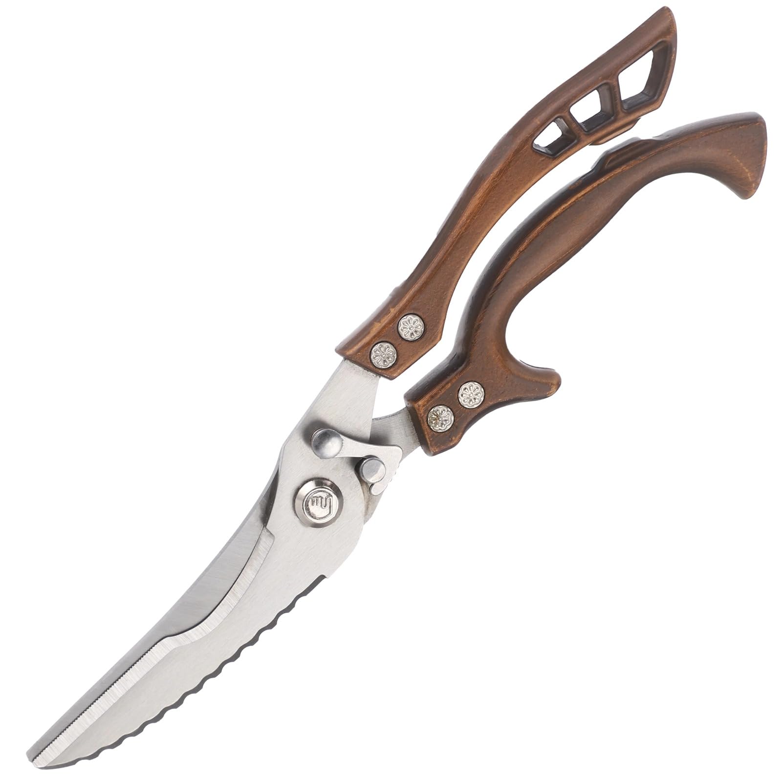 Heavy-Duty Bone Cutter, Spring Rebound Bone Cutter, Stainless Steel Kitchen Poultry Shears for Chicken, Duck, Goose, Multi-Functional Large Scissors with Non-Slip Handle and Safety Lock
