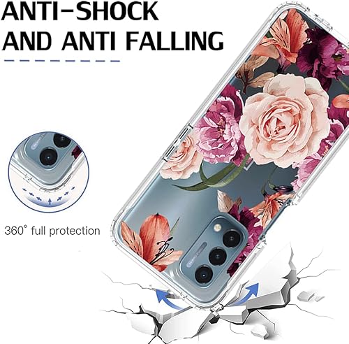Miniatura 7 de Funda para OnePlus Nord N200 5G, DE2117 con protector de pantalla de vidrio templado, cuerpo completo, diseño floral, a prueba de golpes, funda