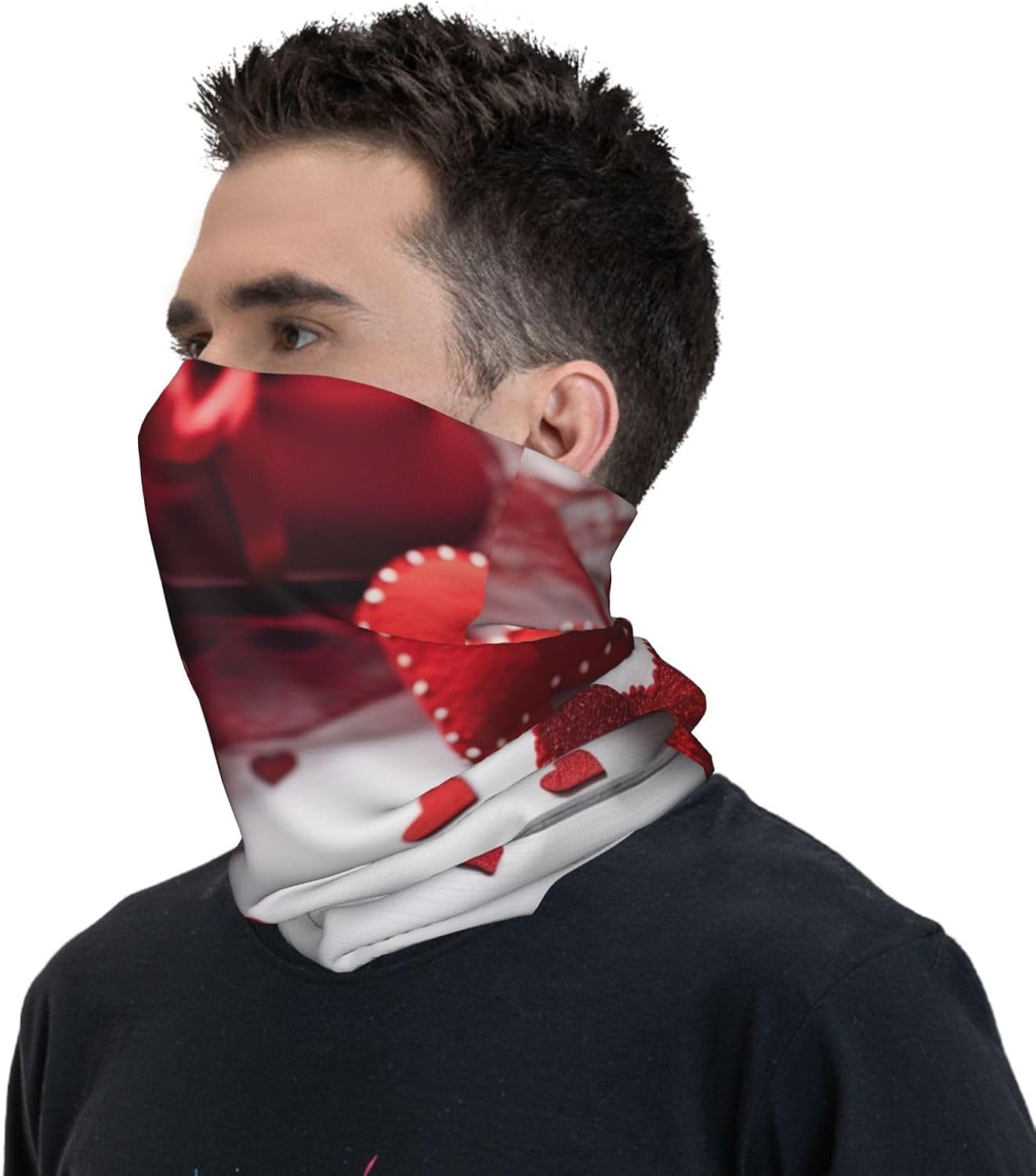 Handmade Hearts Neck Gaiter Warmer, Breathable Face Cover UV Protection Face Mask Wind-proof Ski Neck Scarf Elastic Balaclavas Hiking Bandana for Men Women, Christmas Gift