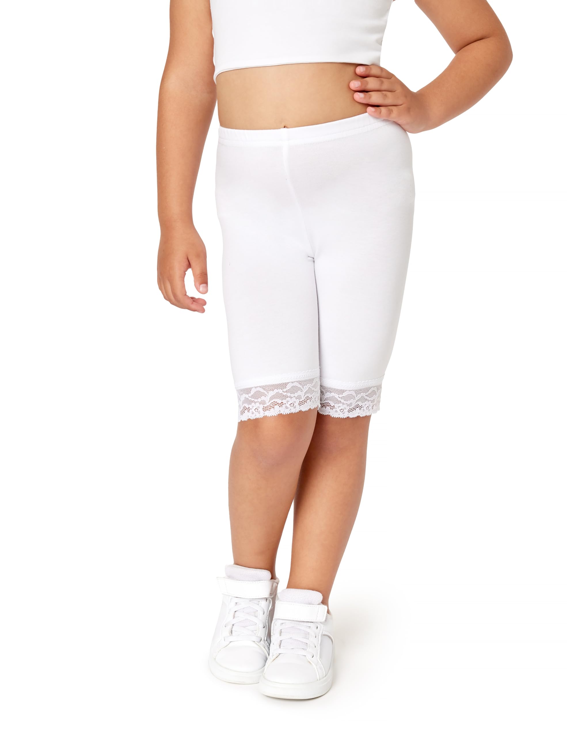 Merry Style Mädchen Kurze Leggings mit Spitze Mädchen Leggings aus Viskose MS10-434