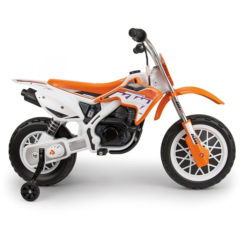INJUSA Moto Eléctrica Cross CR – Batería 6V, 5 Km/h, Ruedas De Apoyo, Freno Eléctrico, Para Niños De 3 A 6 Años, Verde, Dimensions 111x56x76 Cm
