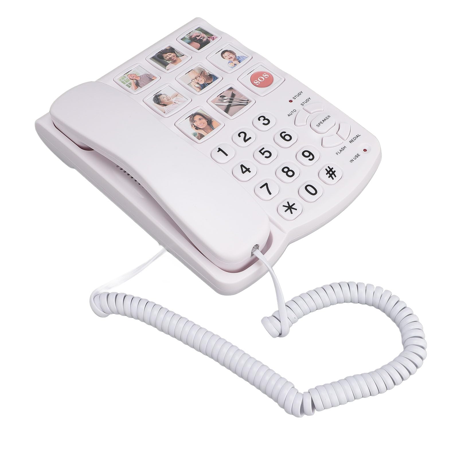Yctze Big Button Telefono per Anziani con Composizione SOS, Pulsanti di Immagine, Volume e Funzione Senza Mani - Ideale per Ipovedenti