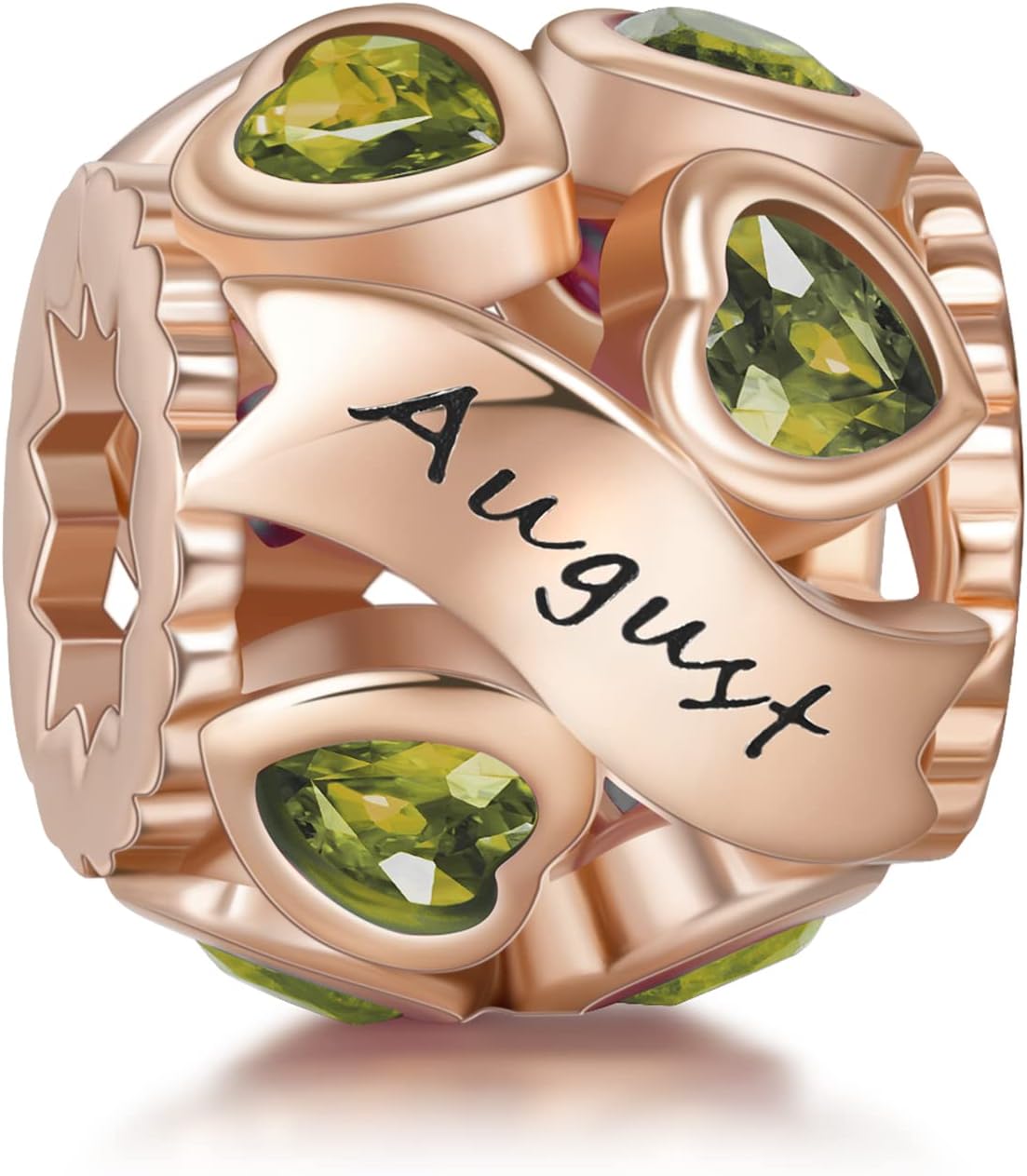 NINGAN Birthstone Charms 925 Sterling Silver Love Heart Openwork Bead for Charm Bracelets and Necklaces with 5A Cubic Zirconia, Birthday Mothers Day Jewelry Gifts Women