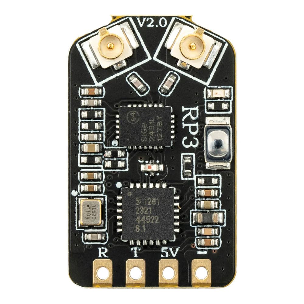Radiomaster Receptor ELRS RP3 de 2,4 GHz Receptor Nano ExpressLRS con Antena Dual UFL T de 79mm para Control Remoto FPV ELRS Ideal para Dron FPV/Whoop Pequeño/Avión RC de Ala Fija