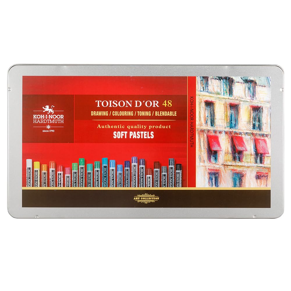 Koh-I-Noor Toison D'Or 8516 Artist'S Soft Pastels In Tin (Pack Of 48)