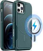 MOBESV Magnetic Case for iPhone 12 Pro Max 6.7 Inches, Mobile Phone Case Compatible with MagSafe, Matte Shockproof Cover, Fir Green