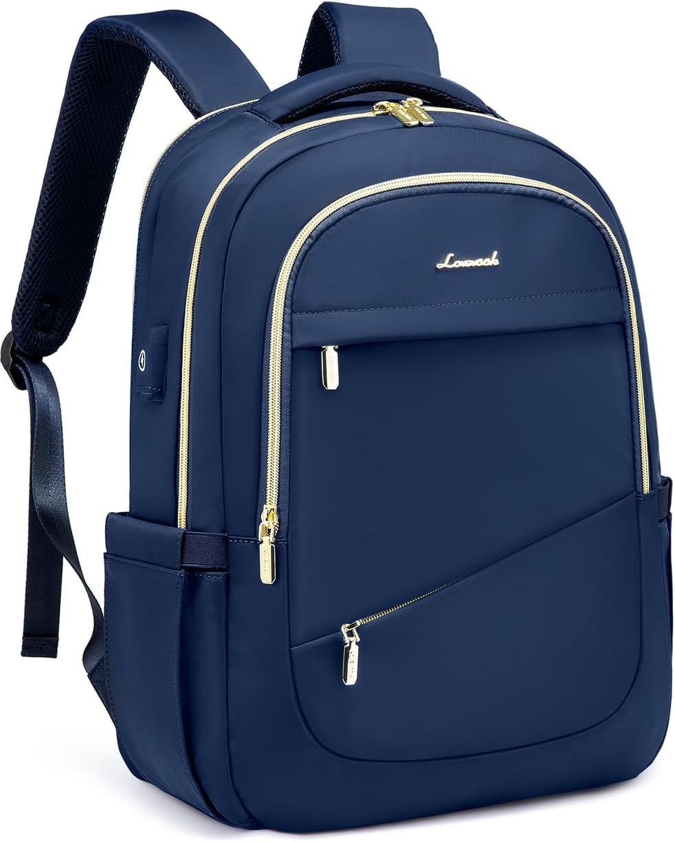 LOVEVOOK Laptop Backpack for Women, 17 Inch Slim Computer Bag with Separate Computer Compartment for Work Travel Business