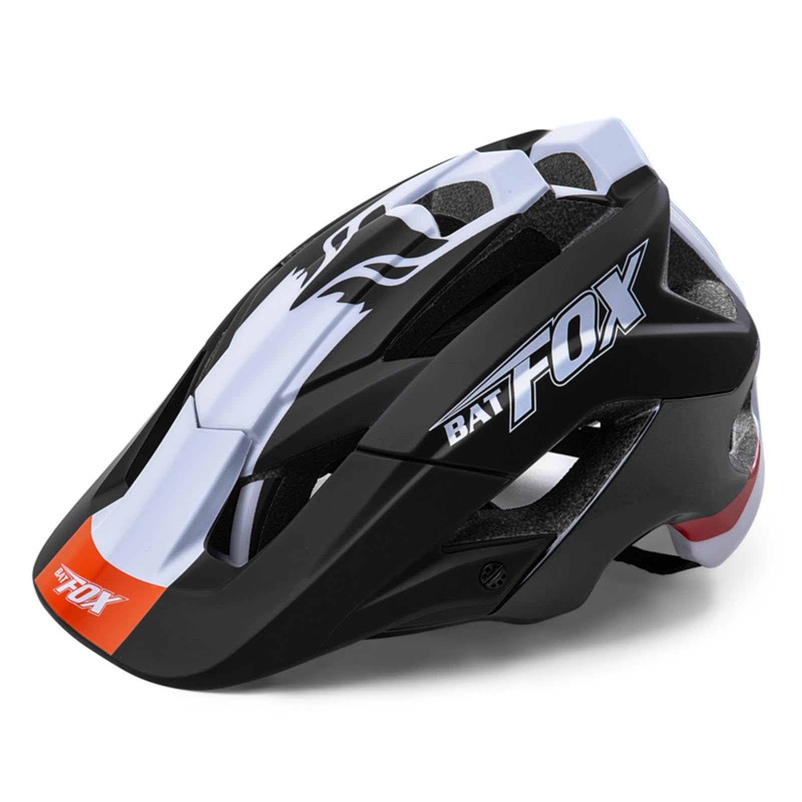 Half Helmet with Detachable Brim Lightweight Helmet with Visor Impact Resistant for Cyclists, Mountain Bikers, Bicycling, Road Riding Black White M-image-7