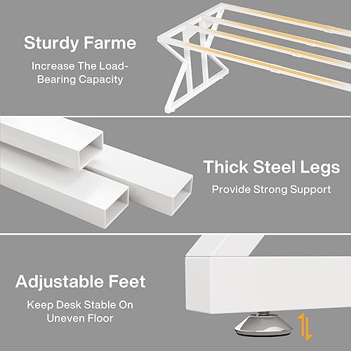 Miniatura 6 de Tribesigns Escritorio para computadora de 78.7 pulgadas de largo, escritorio para dos personas, escritorio grande de oficina ejecutiva, escritorio