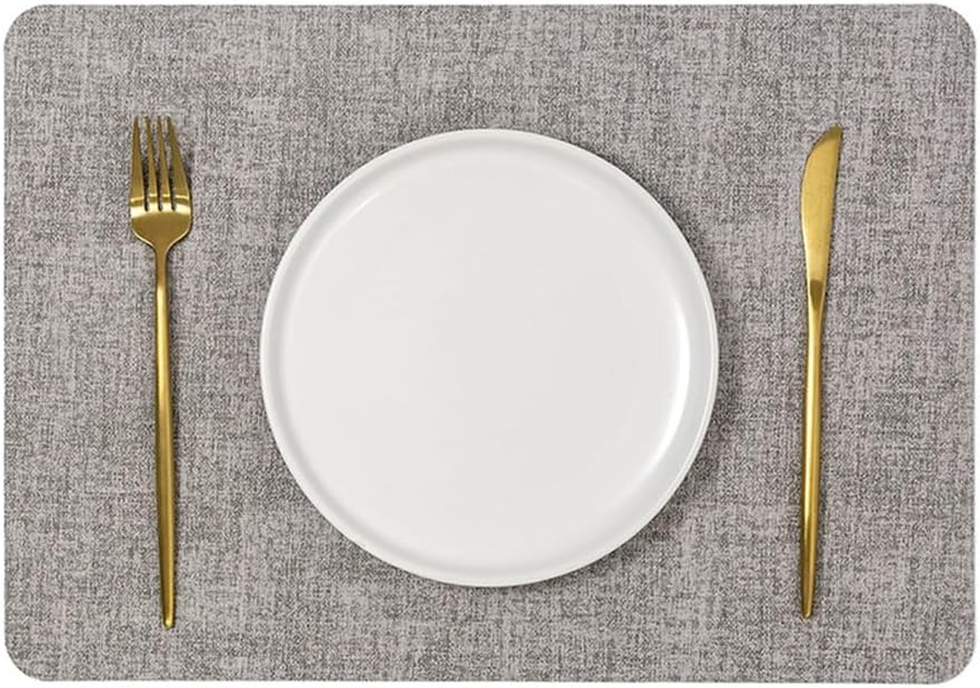 Easy to Clean Placemat Ins Wind Western Food Placemat Table Mat PVC Insulated Placemat(Gray)