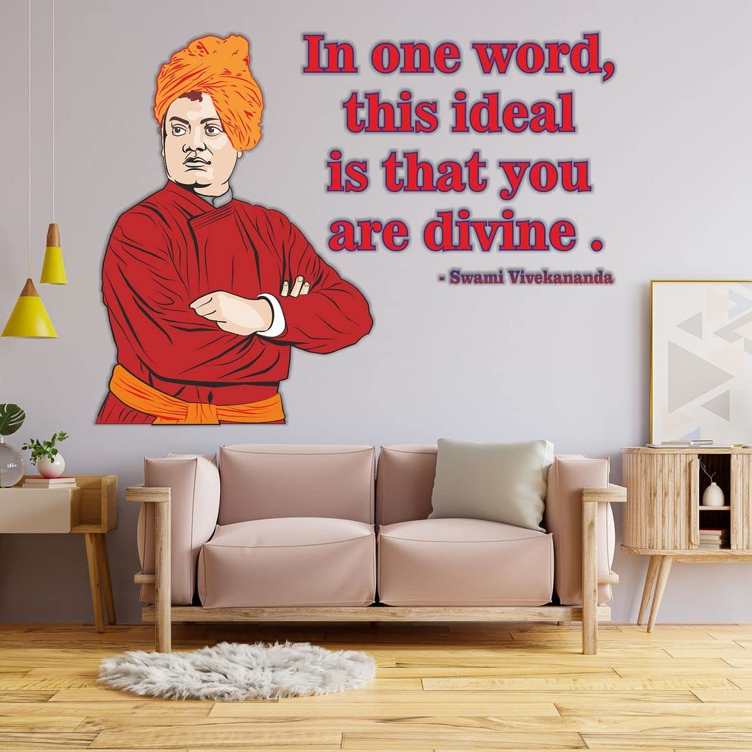 CVANU Legend Swami Vivekananda in One Word.You are Divine Motivational Quote Wall Sticker for Home/Office/Colleges/Institutes/Libraries Decoration Multicolor Size(91CM X 120CM)_C05 (B09P8MQ58W) Amazon Price History, Amazon Price Tracker
