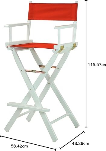 Miniatura 245 de Casual Home - Silla de director de 30 in, marco blanco, con lona color blanco, altura de barra