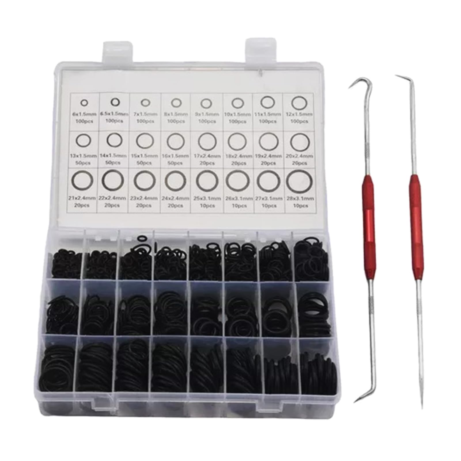 1200pcs Faucet Rubber Washers Kit O Rings Assortment Set for Assorted Plumbing Faucet Sealing Repair Sealing Assortment