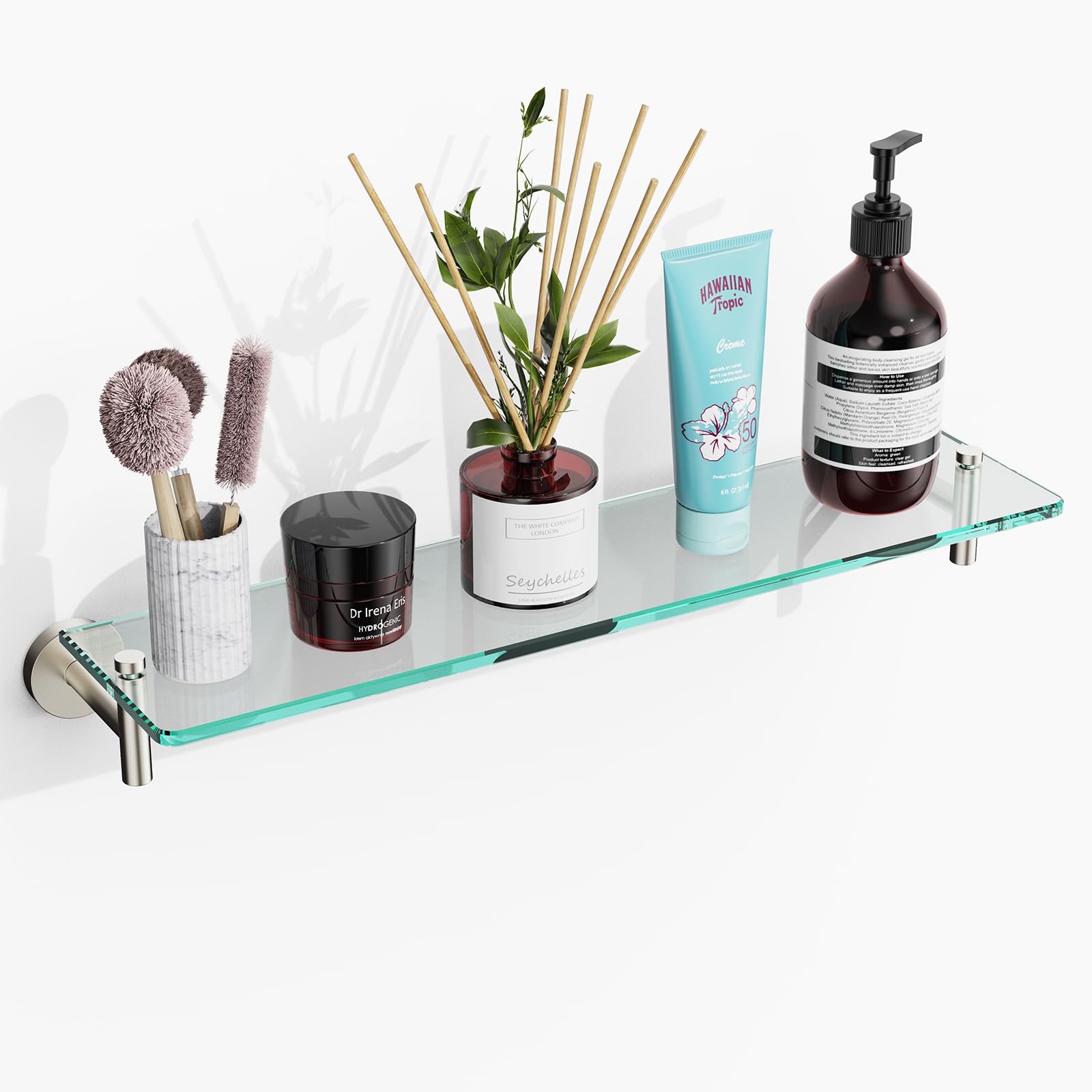 [展示品]KEUCO コイコ　浴室ラック　シェルフ Amazon.co.jp: KOCOK 浴室用ガラス棚 20インチ つや消しニッケル