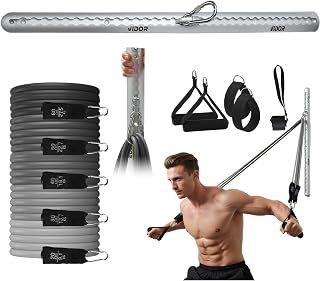 Resistance Bands Wall Anchor Set,Aluminum Wall Mount Workout Anchors with Rails and Cars and Exercise Bands for at Home Fitness Workout, Physical Rehab (with Grey Resistance Band)