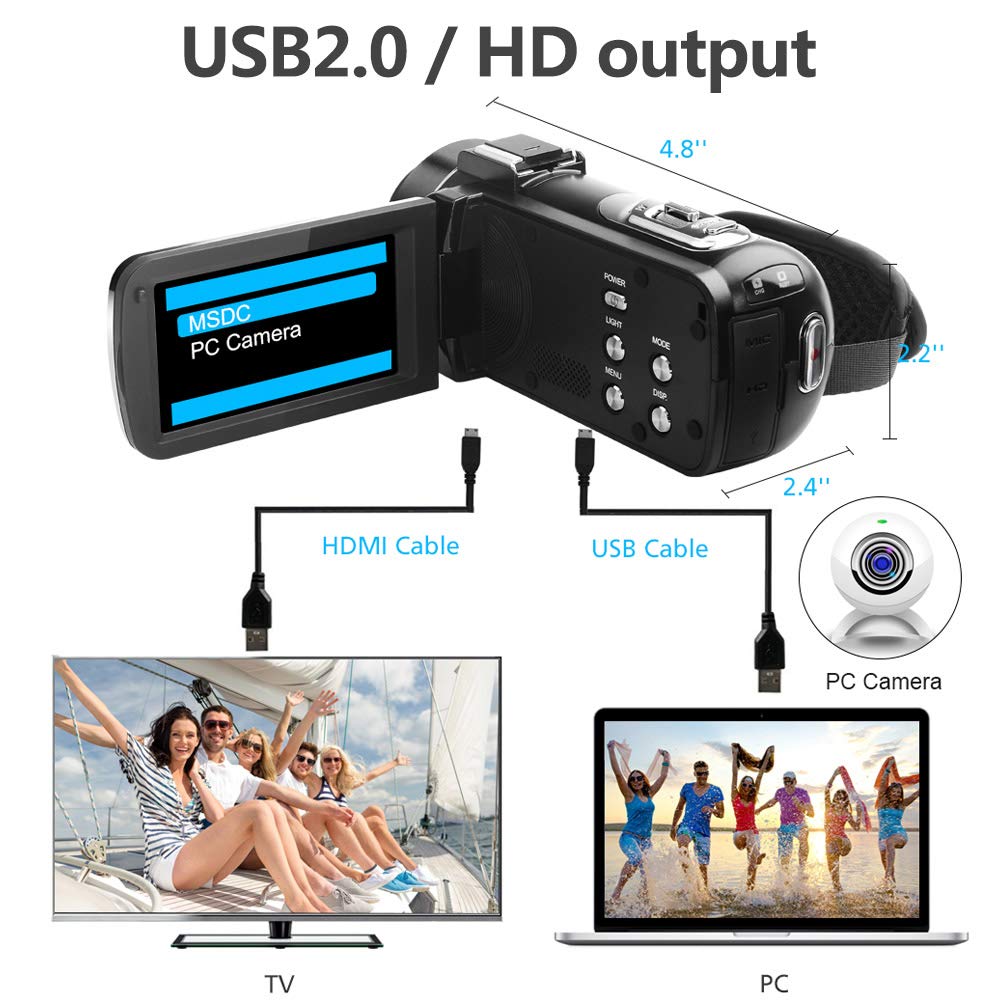 Amazon.com : Camcorder Video Camera FHD 1080P 30FPS Vlogging