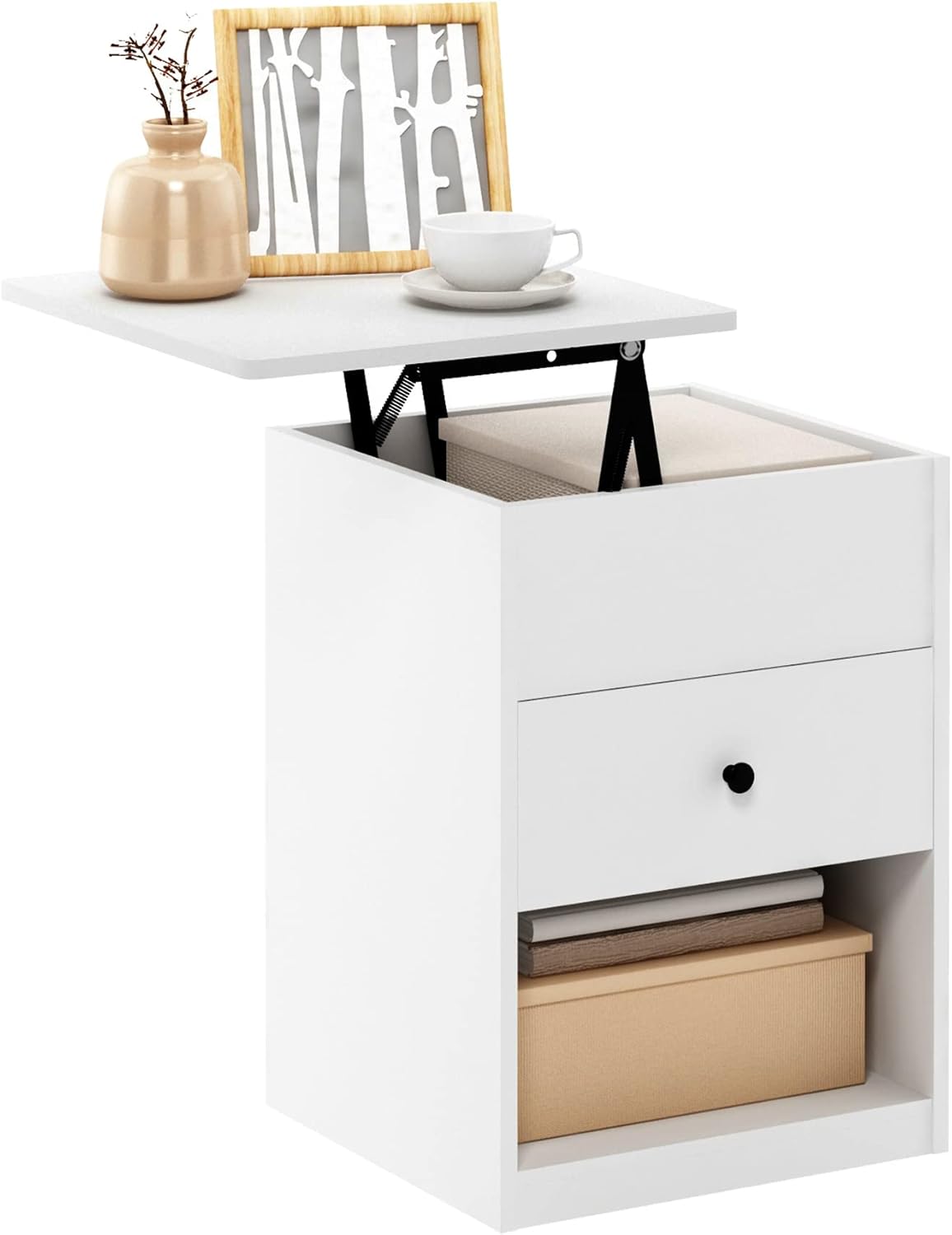 Furinno Jensen Lift Top – Mesita de noche, color blanco sólido Blanco sólido,Americano,gris roble francés,https://www.amazon.com/dp/undefined