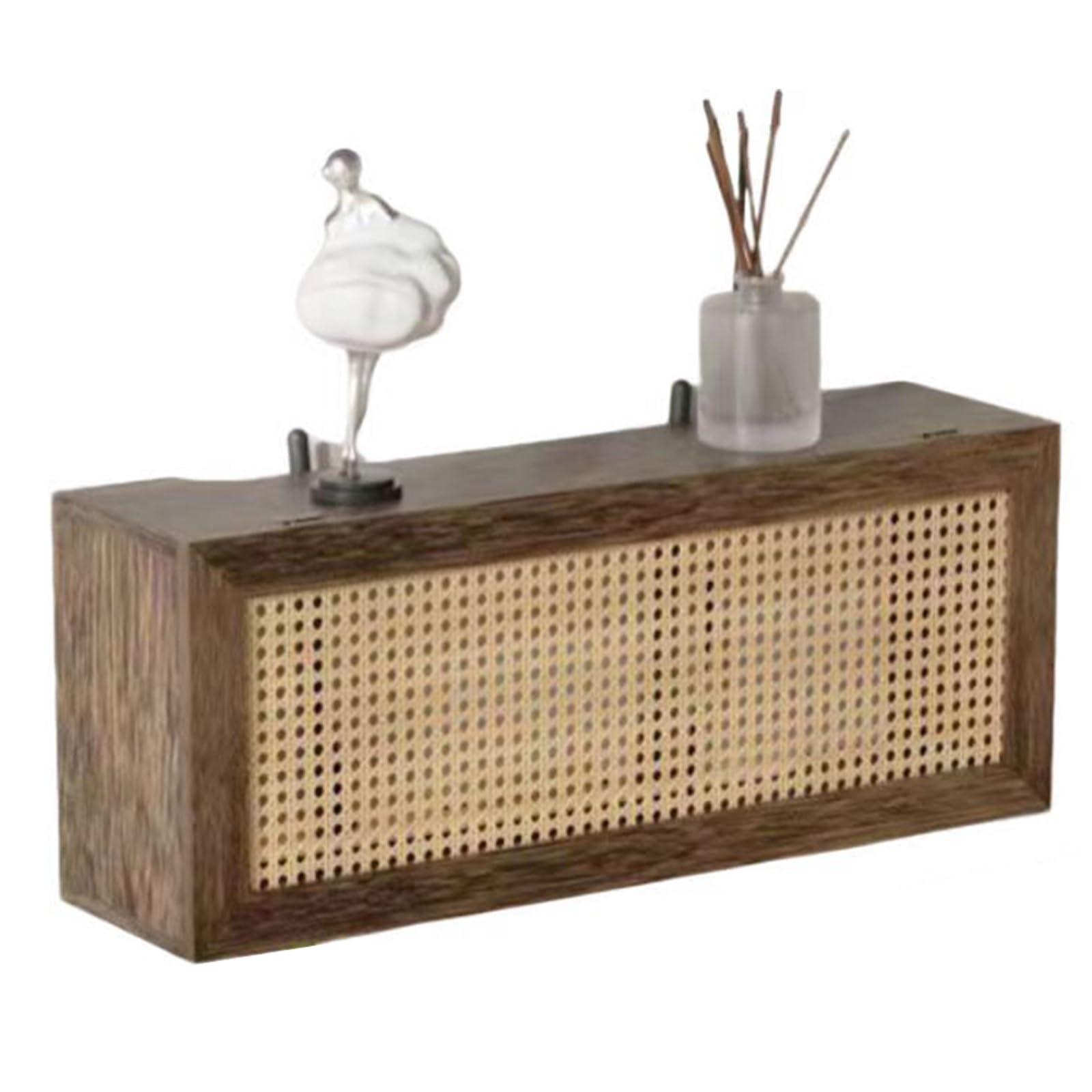Rattan-WLAN-Router-Aufbewahrungsschrank for Kabelmodems Und Netzwerkgeräte – Hölzerne WLAN-Router-Box, Stilvolles Design Mit Belüftung Kabelmanagement