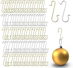 merryxmas Christmas Tree Hooks: Tree Hooks in Gold and Silver - S-shaped Hangers for Christmas Tree Baubles and Christmas Decoration (100x)