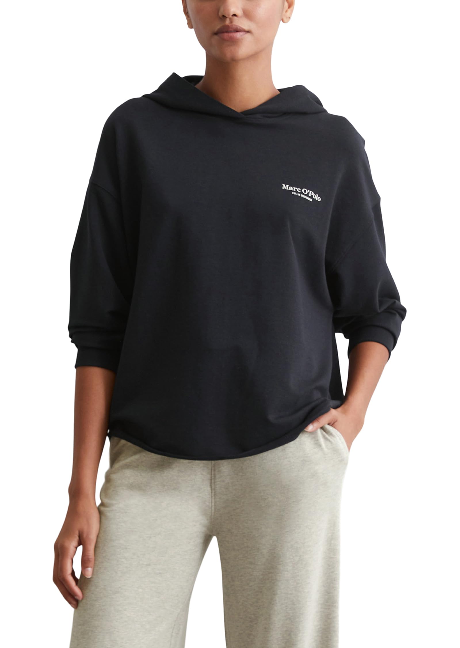 Marc OߴPolo Damen Sweatshirt aus Bio-Baumwolle mit Logo-Stickerei