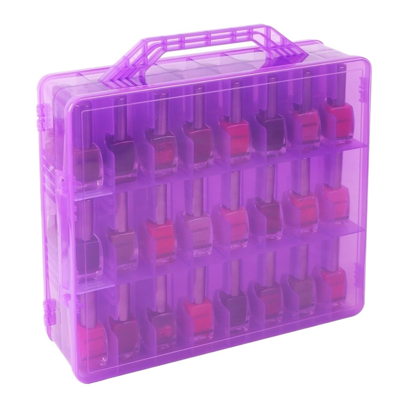 BJfhRH Nail Varnish Manicure Tool Universal Nail Polish Holder Gel Organizer Case For 48 Bottles Beauty Accessories(Purple)