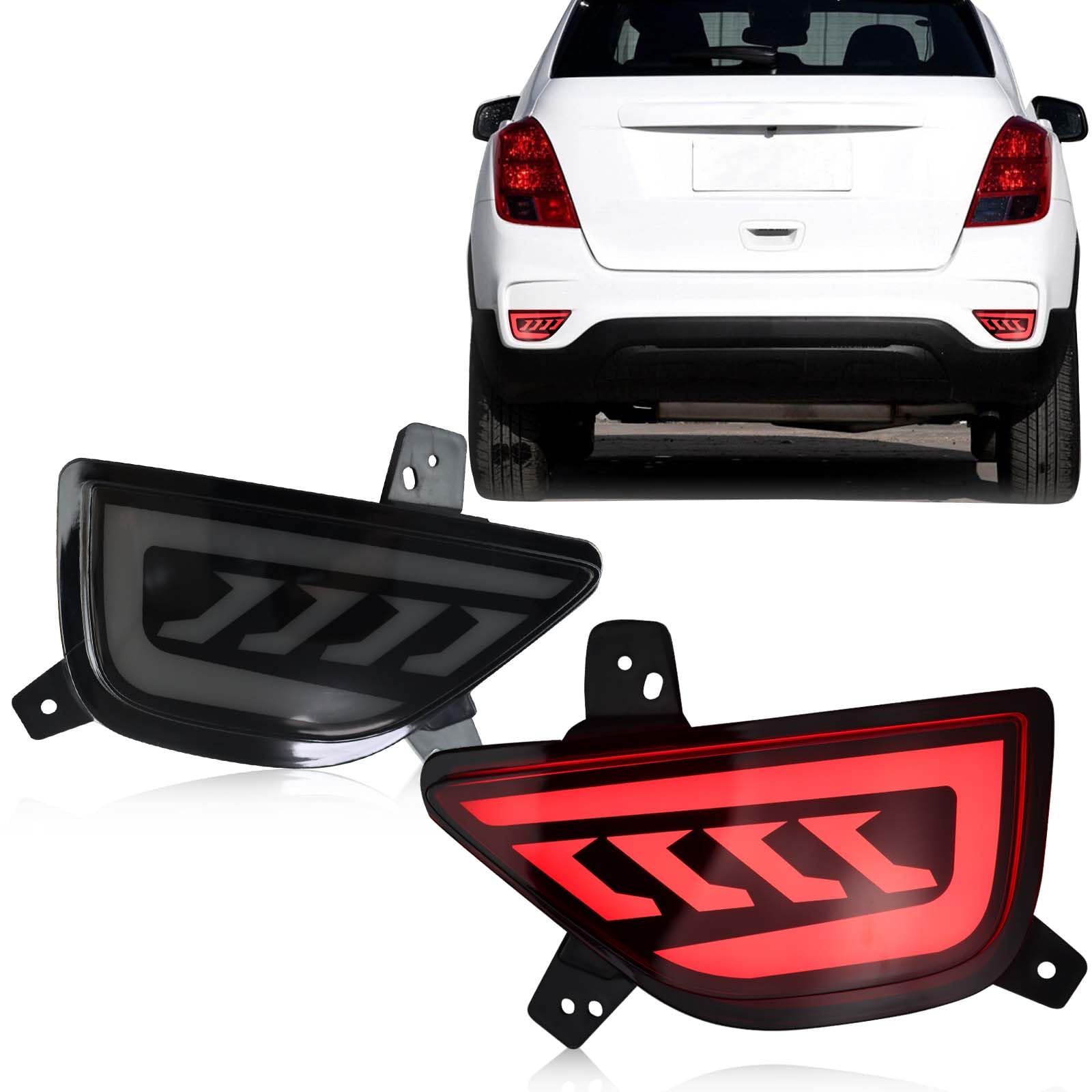 Amazon | GEEGEETOP レッドレンズ LED DRL リアリフレクター バンパー