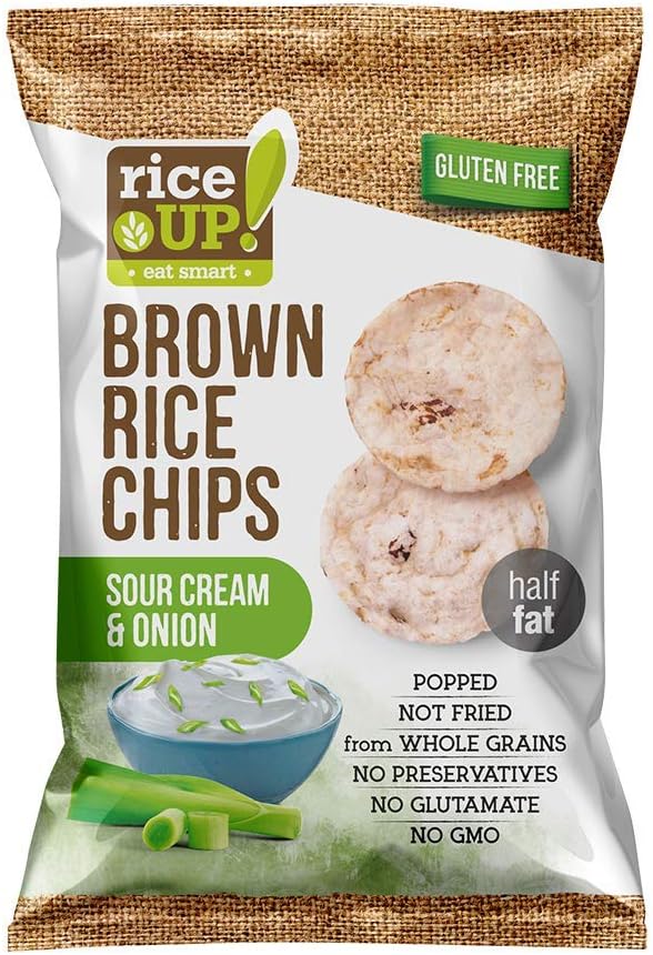 Rice Up, Sour Cream & Onion, Brown Rice Chips, Gluten Free & Low Fat, 60 gm