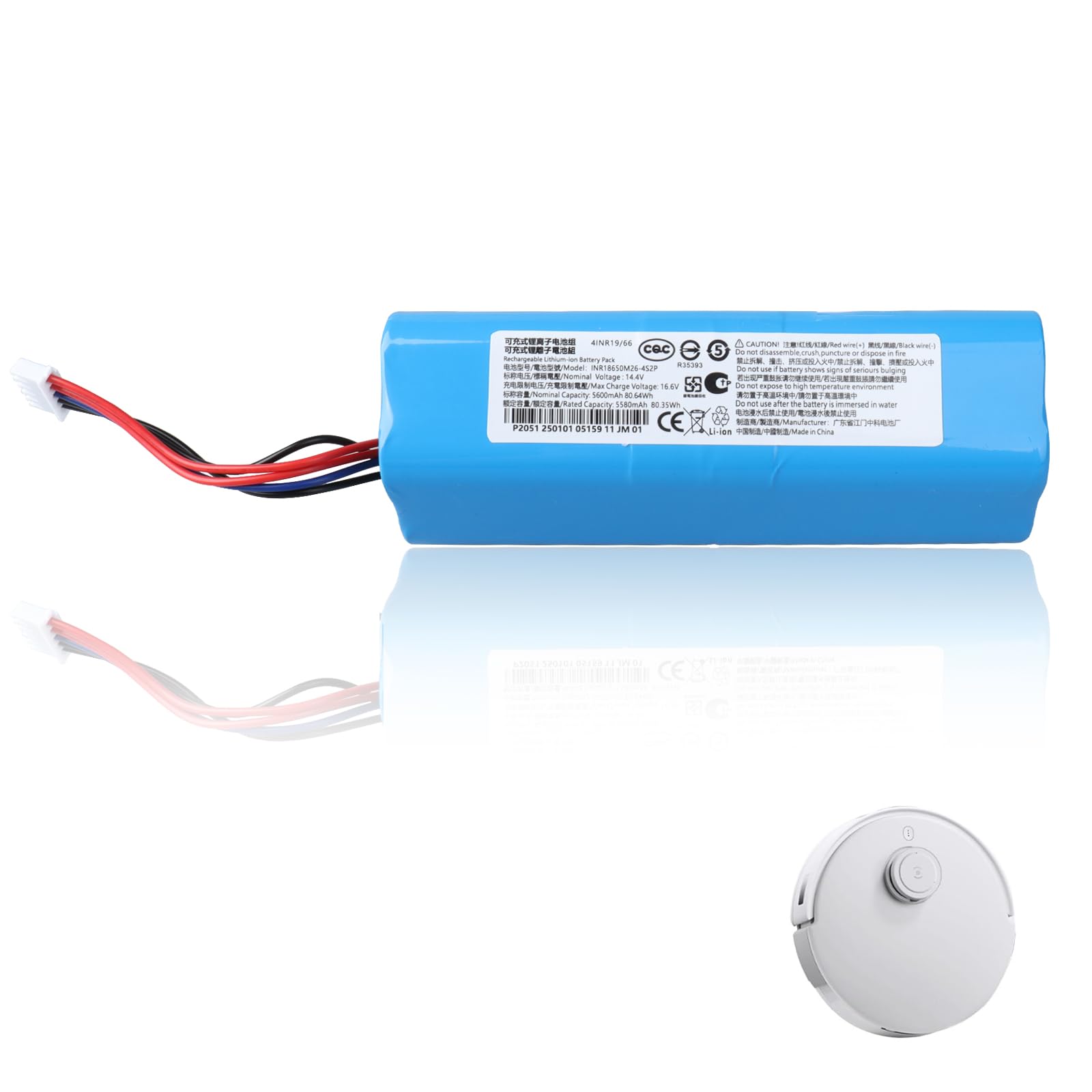 Bateria zapasowa MXJFYY 14,4 V, 5600 mAh, kompatybilna z Ecovacs Deebot T5, T9, T9+, T8, T8+, T10 AIVI/Max, Deebot DX65/DX93/DX96/DBX11, Deebot Ozmo 950 DX9G, Deebot DLX11-550 4 Home Robot