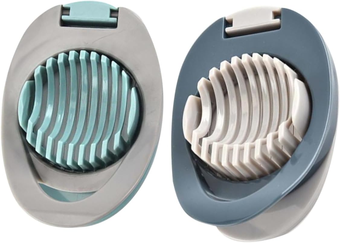 Cabilock 4pcs Egg Slicer Kitchen Egg Cutter Multi-function Separator Slip Base Easy Clean Grey