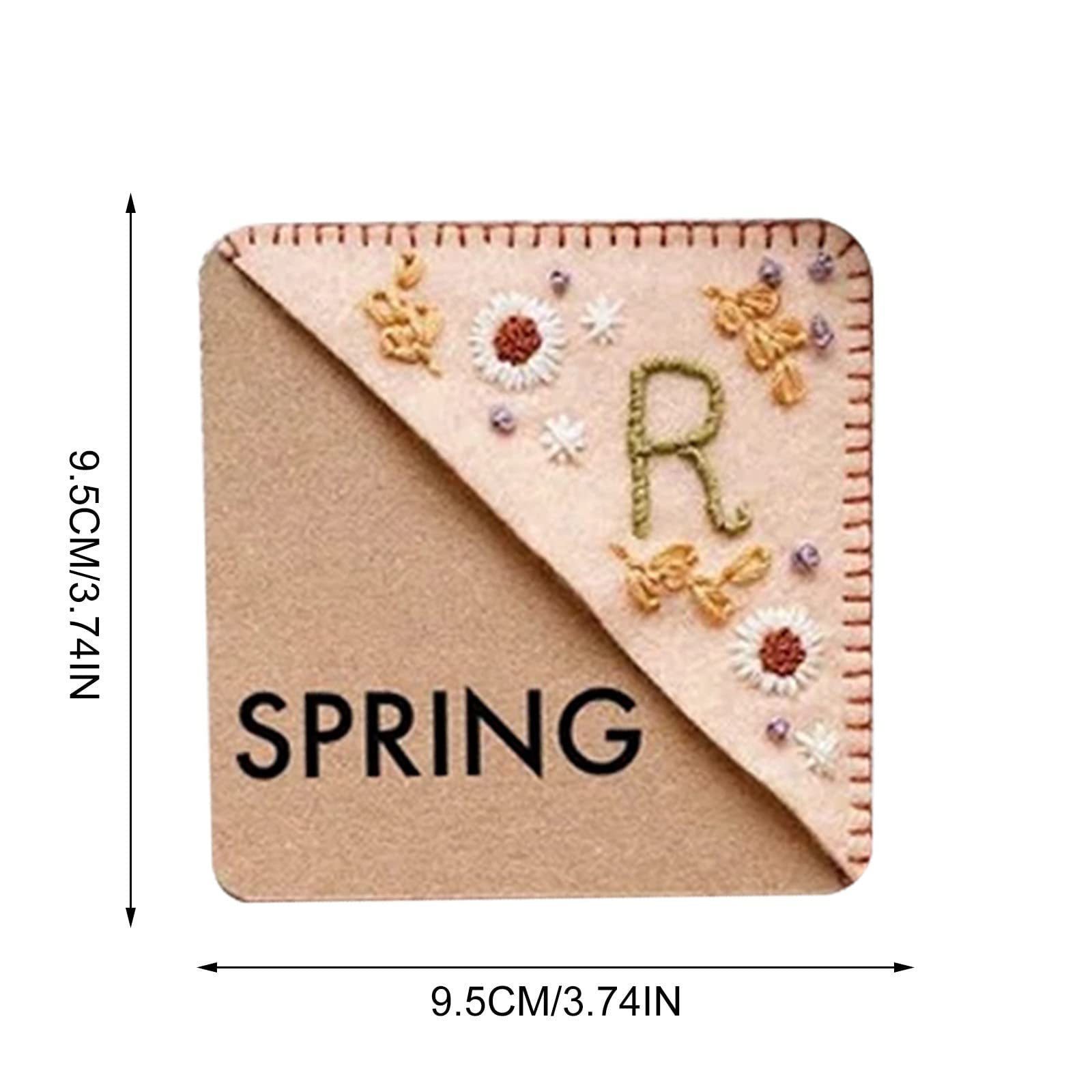 Amazon.co.jp: 名入れ手刺繍ブックコーナーしおり、手縫いフェルト