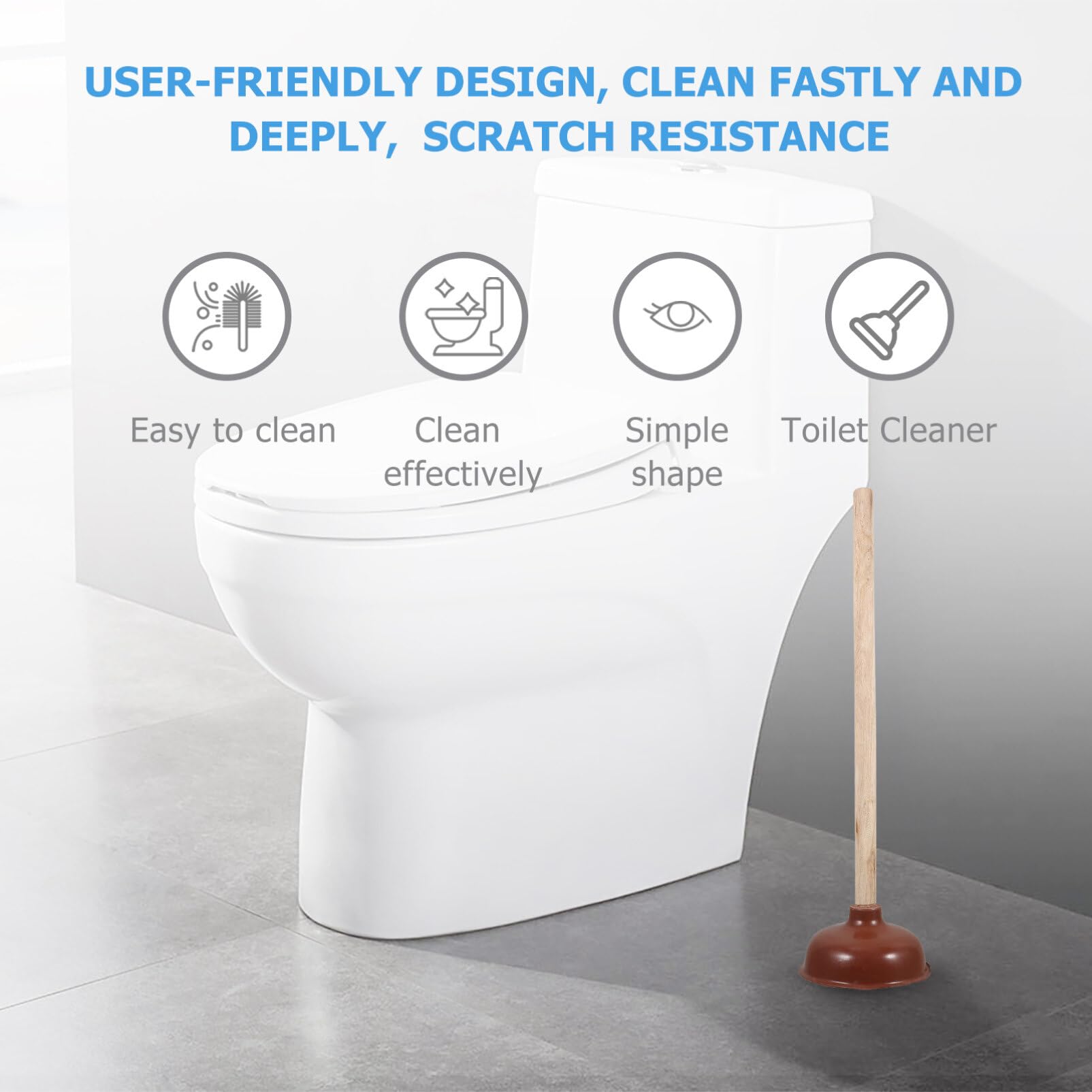 Zerodeko Extractor De Inodoro Suministros De Baño Limpiador De Pinceles Desatascador De Inodoro Bloqueado Émbolo De Ventosa Limpiador De Baños Émbolos Mejor Columna De Ducha Caucho Lavabo