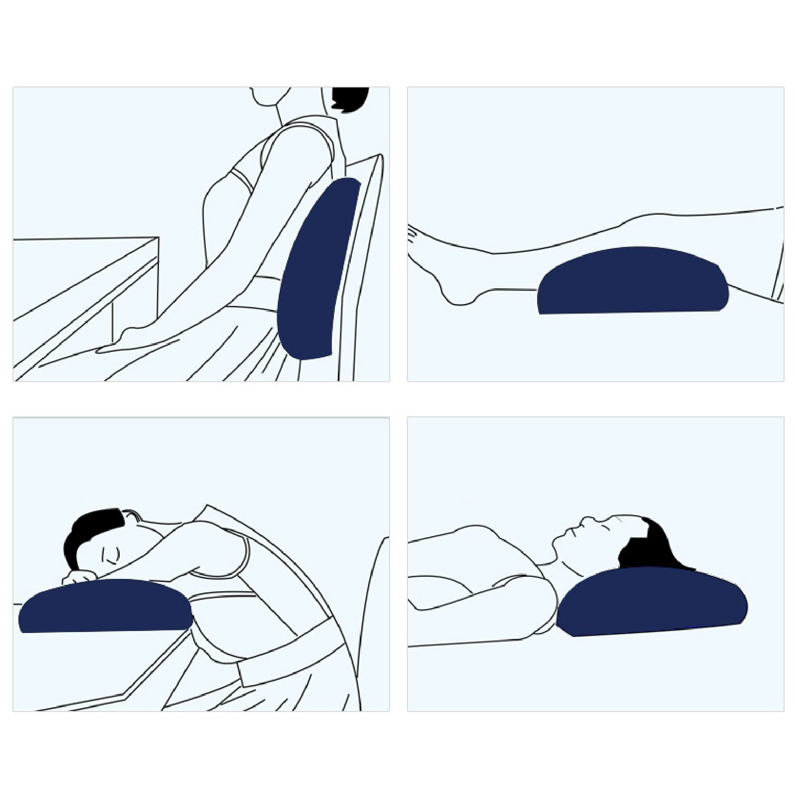 SOONHUA Cuscini da viaggio gonfiabili in memory foam, supporto per la schiena, per il supporto per collo e lombare, auto, aereo, escursionismo, zaino in spalla, premere per gonfiare