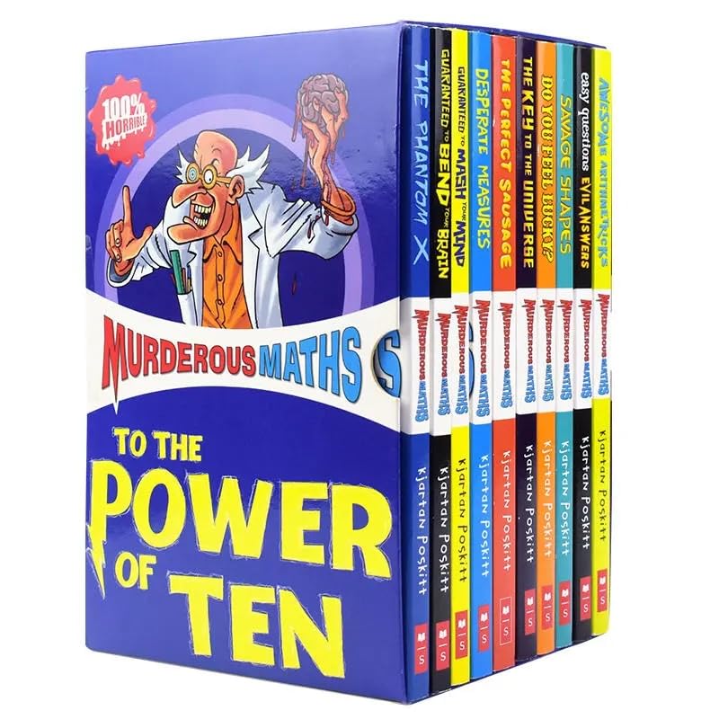 10 Bооk B-o-o-ks/Set Horrible Murderous Maths Kids Collection Library Children's Elementary Educational English Bооk B-o-o-k With Comic