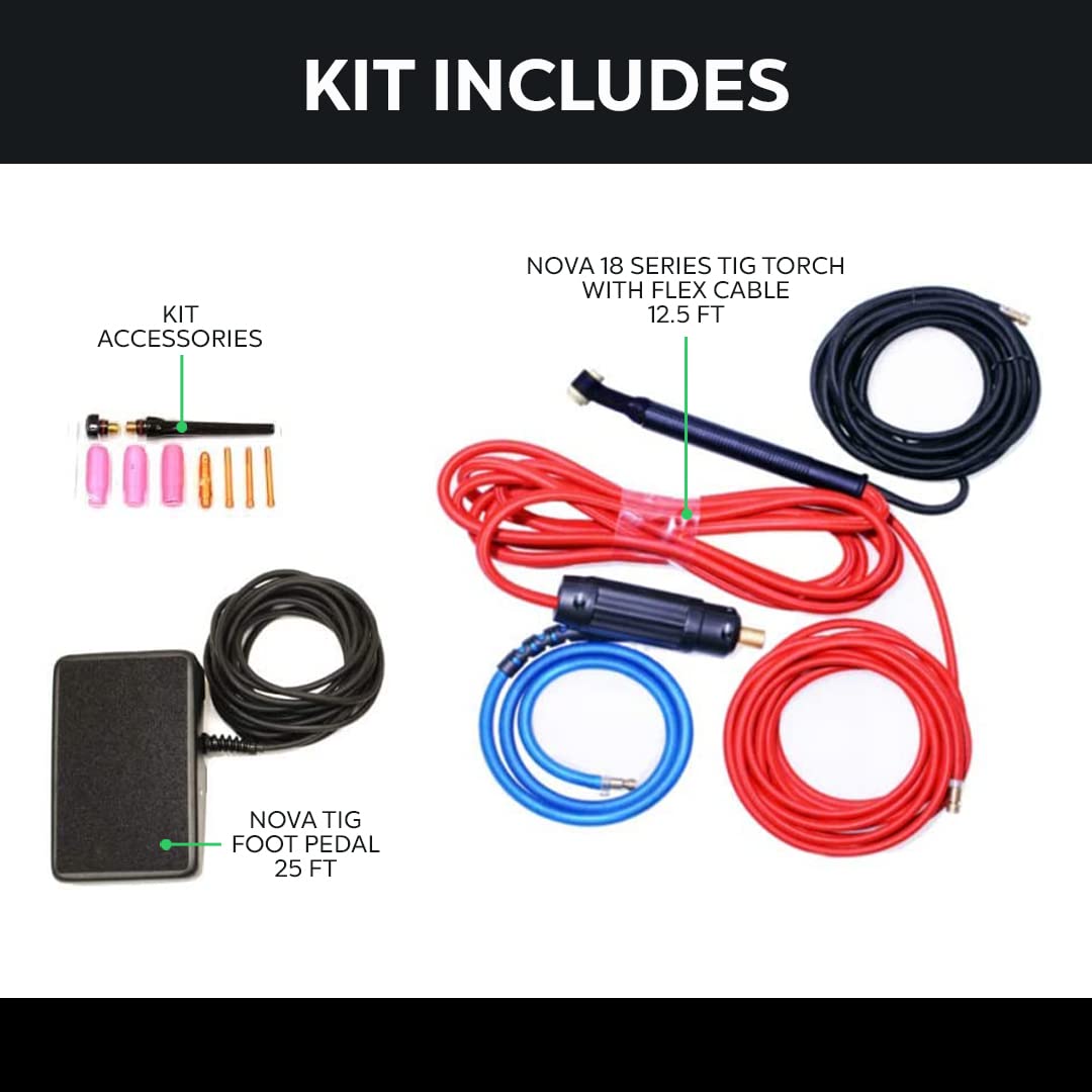 NOVA Tig Kit Accessory Kit compatible with Everlast PowerTIG 250EX