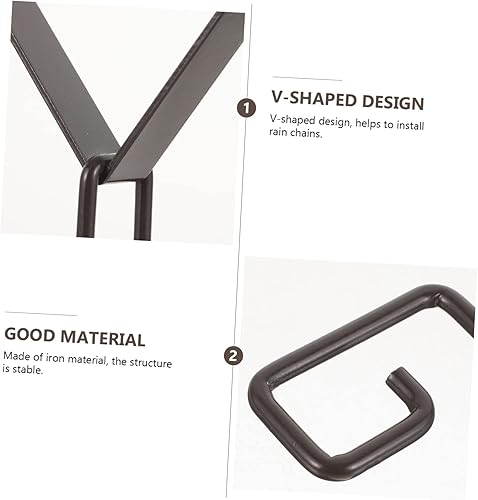 Miniatura 6 de Toddmomy 1 juego de gancho de cadena de lluvia, gancho negro, decoración negra, gancho de ajuste de cadena de lluvia, gancho de cadena de lluvia,