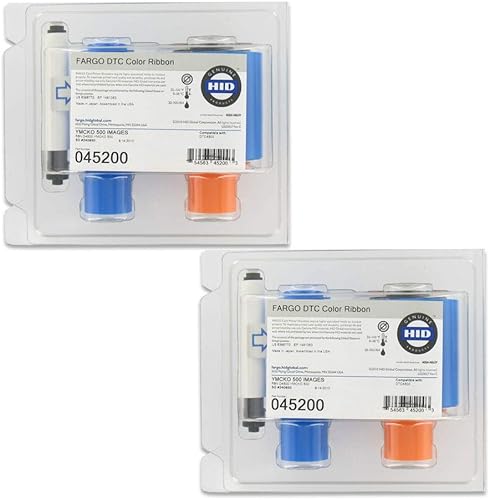 Miniatura 2 de Fargo 45200 YMCKO - Cinta de color para impresoras DTC4500 y DTC4500e, 500 impresiones, paquete de 2