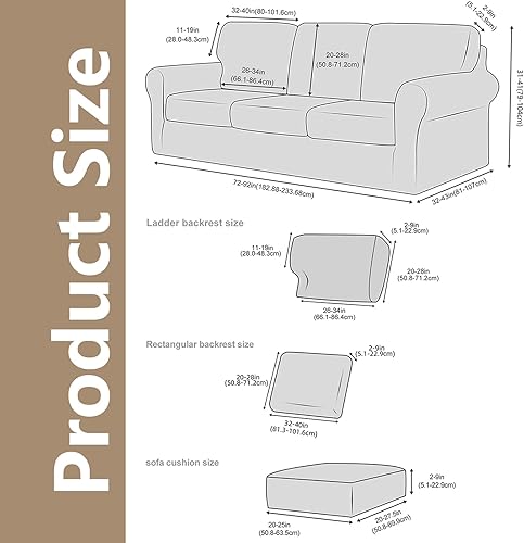 Miniatura 4 de Fundas de sofá de 357 piezas, fundas de terciopelo elástico para sofá de 3 cojines, protector de muebles suave antideslizante para sala de estar,