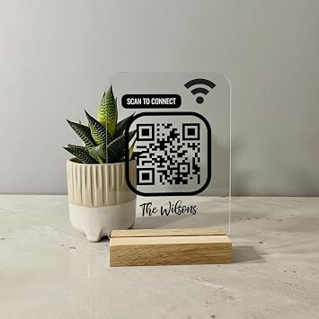 Custom 3D Wi-Fi QR Code Sign with Base, 4