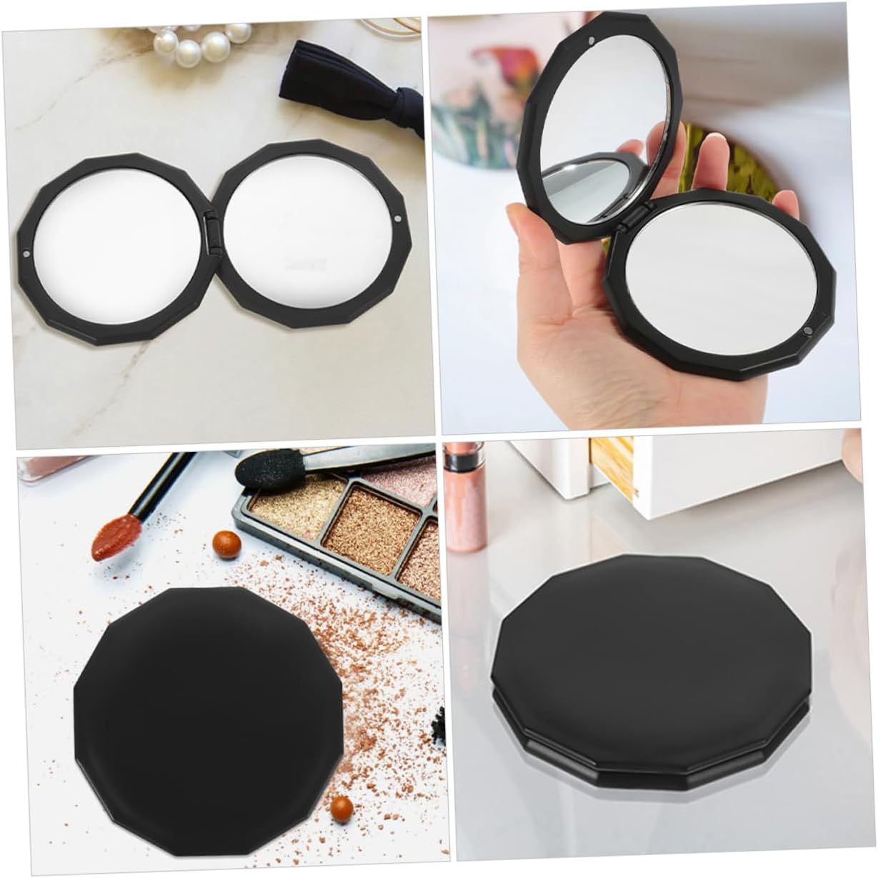 2Pcs Makeup Mirror Dual Sided with Magnification and Reflection Compact Cosmetic Mirror for Purse High Definition Surface for Precise Makeup